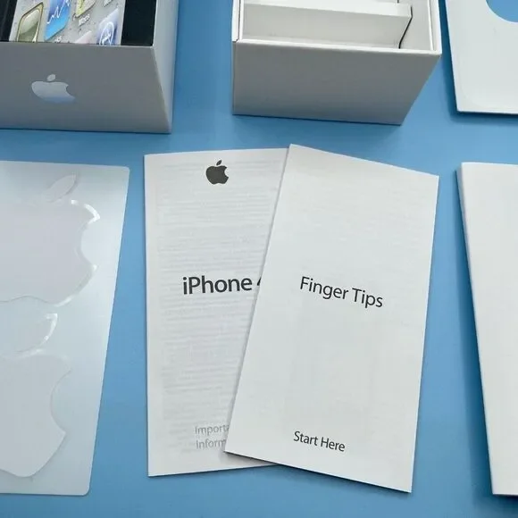 Apple iPhone 4 Black 16GB Empty Box with Tray Manuals Stickers Only NO PHONE - Picture 5 of 10